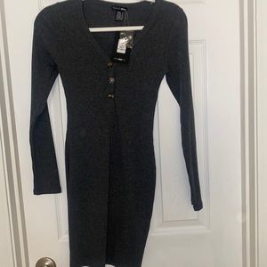 Gray fashion nova long sleeve dress